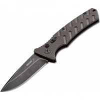 Автоматический складной нож Boker Plus Strike Coyote Spearpoint, сталь AUS-8 BlackWash™ Plain, рукоять анодированный алюминий, BK01BO424 купить в Красногорске