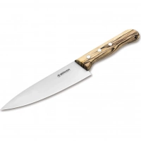 Кухонный шеф-нож Boker Tenera Chef’s Medium Ice Beech, 158 мм, сталь С75, рукоять белый бук купить в Красногорске