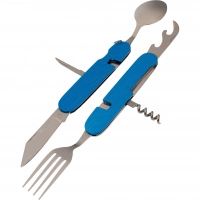 Многофункциональный походный нож (ложка,вилка,нож) 6-в-1, синий купить в Красногорске