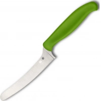 Универсальный кухонный нож Spyderco Z-Cut Offset Kitchen Green, сталь CTS™ — BD1 Alloy, рукоять зеленый полипропилен купить в Красногорске